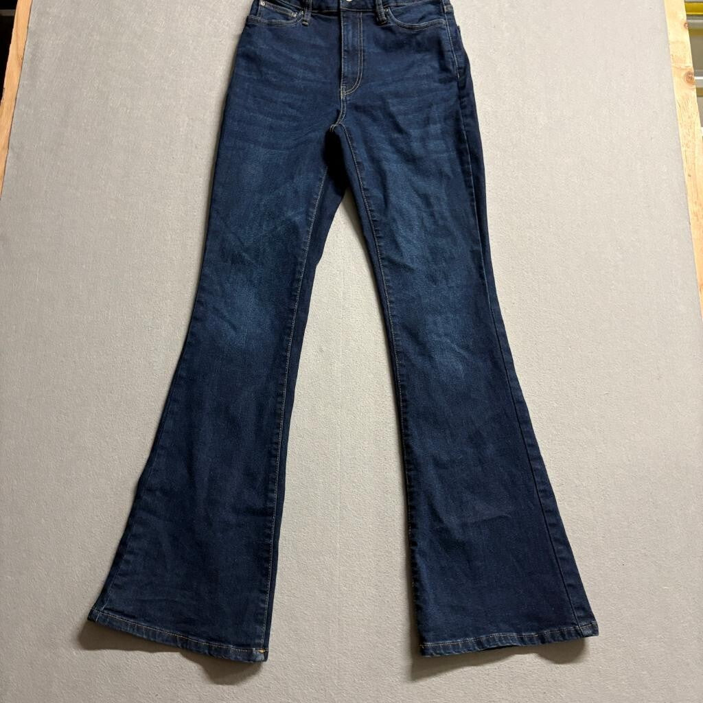 American Tall Chloe High Rise Flare Jeans Womens 27 x 35 Indigo Dusk Blue