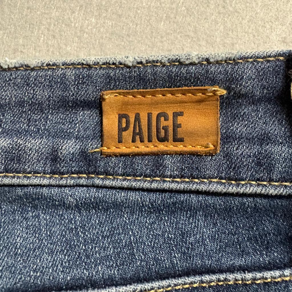 Paige Hoxton Ankle Skinny Jeans Womens Size 27 Blue Denim Raw Hem Stretch