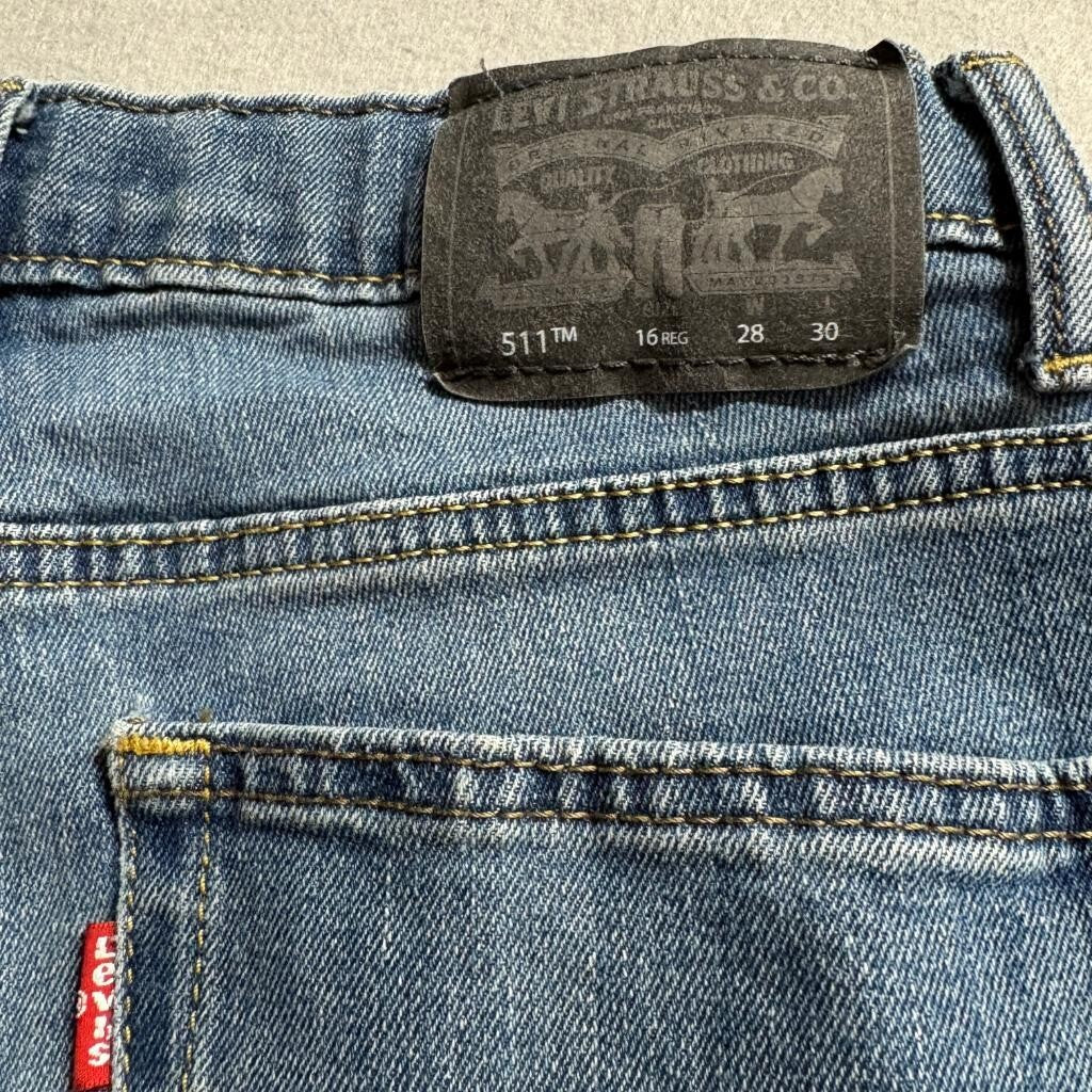 Levis 511 Slim Jeans Boys Size 16 Reg Blue Denim Performance Stretch Pants
