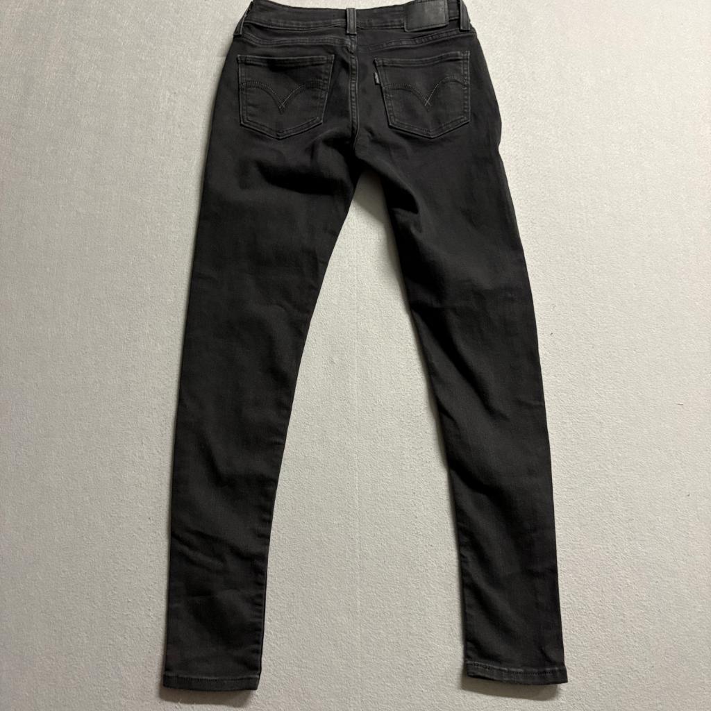 Levis 535 Super Skinny Jeans Womens 27x30 Black Denim Stretch Low Rise