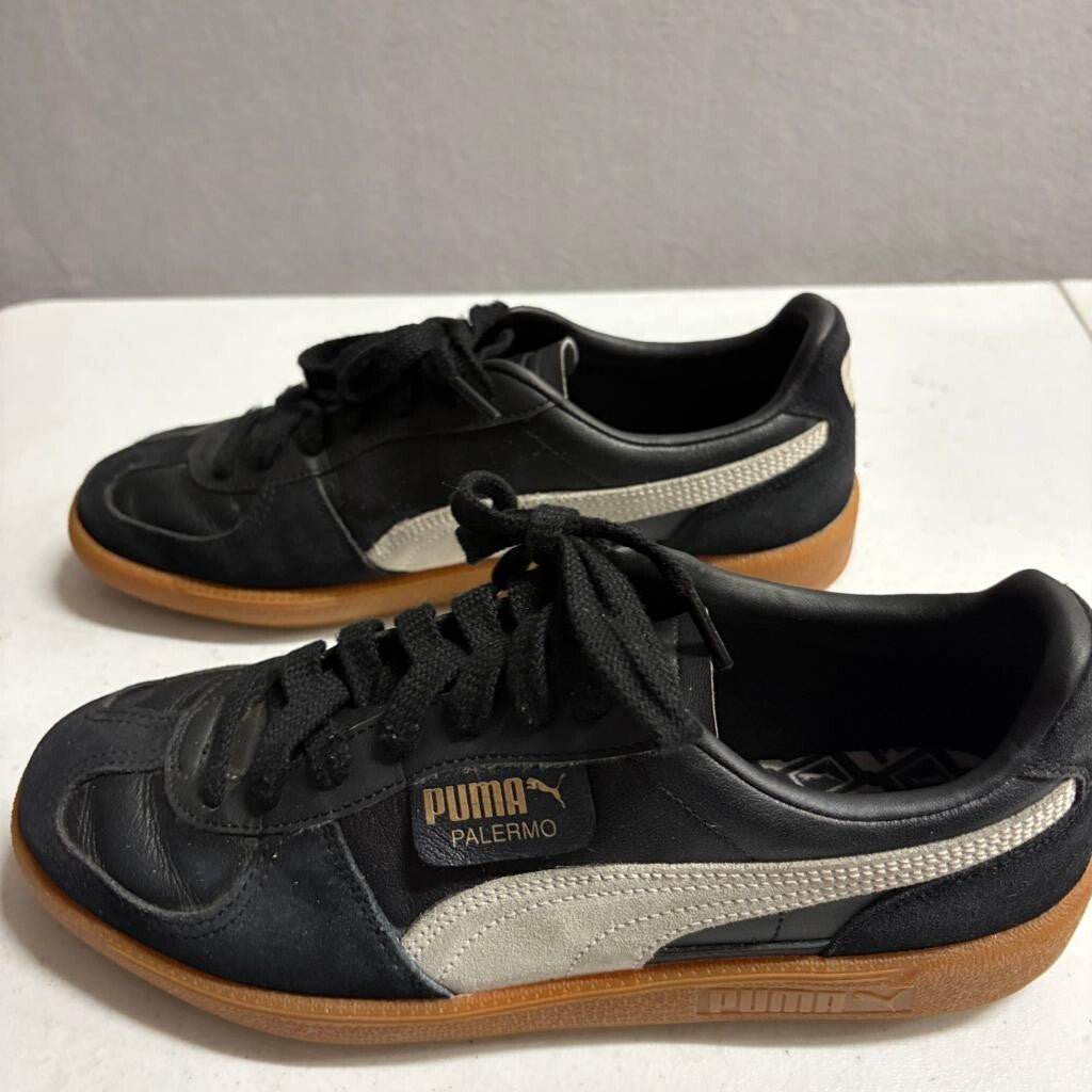 Puma Palermo Lth Black Feather Gray Gum Mens Size 10 Leather Sneakers 396464-03