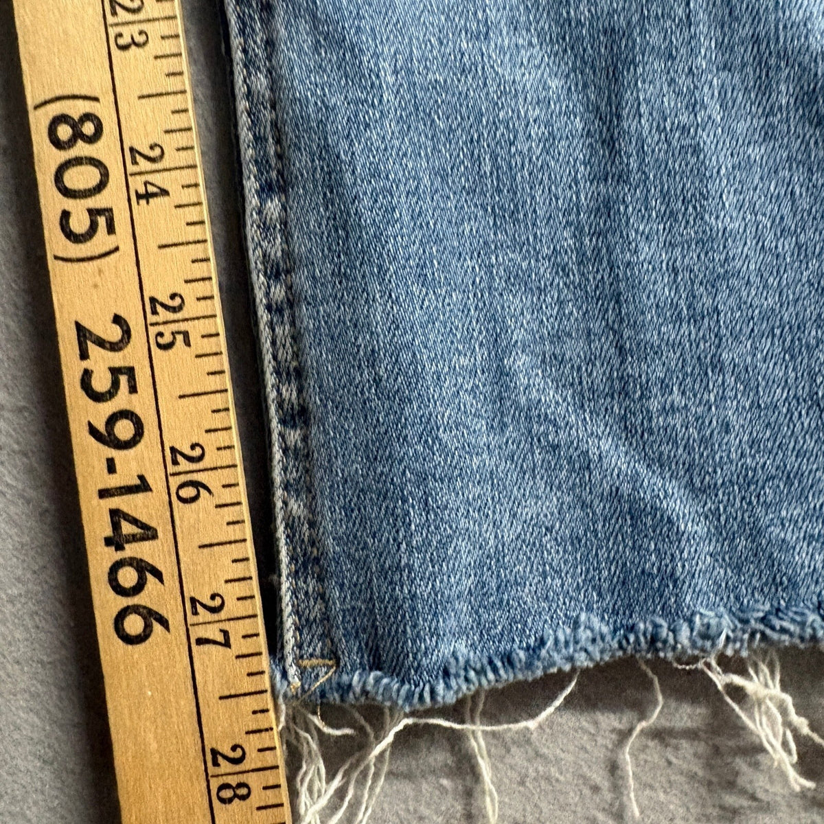 Flying Monkey High Rise Straight Leg Jeans Womens Size 26 Blue Raw Hem Stretch