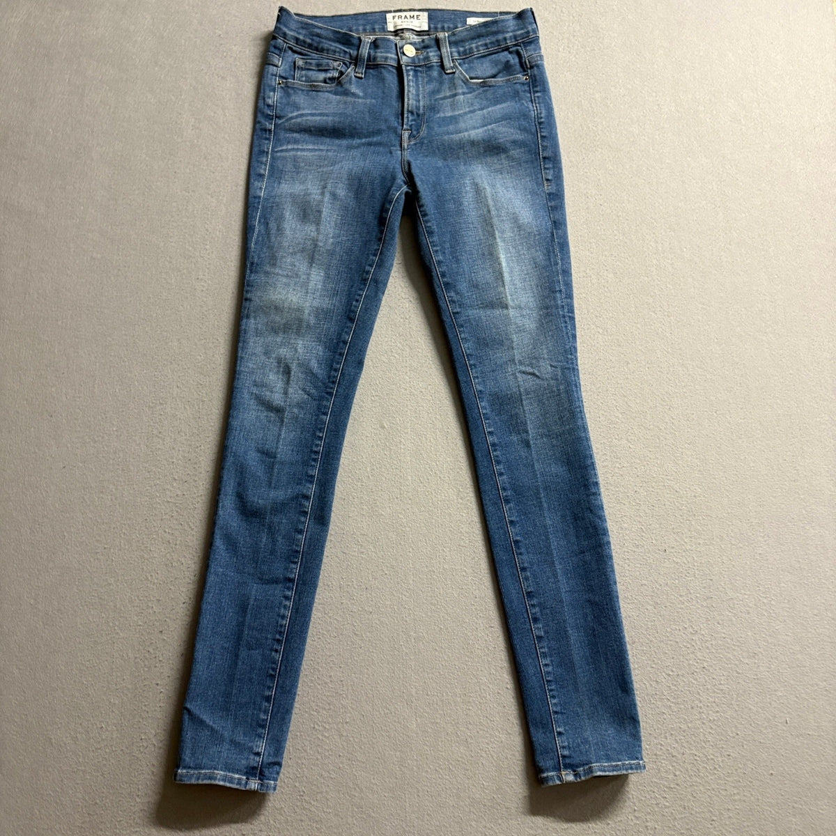 Frame Denim Le Skinny de Jeanne Jeans Womens 26 Culver Blue Stretch Slim Skinny