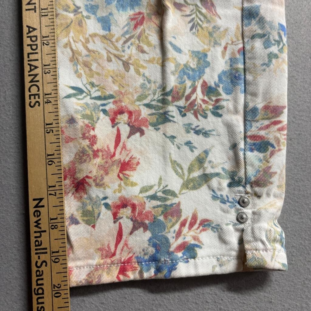 Gloria Vanderbilt Amanda Crop Pants Womens 6 Floral Stretch Denim Capris