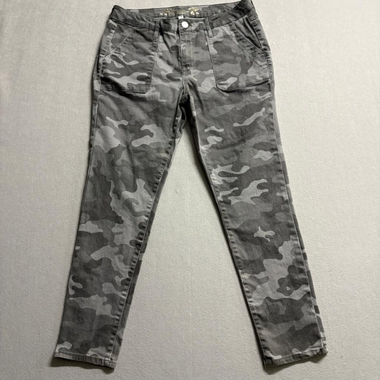 Seven7 Utility Ankle Skinny Jeans Womens 12 Camo Gray Stretch Denim Pants
