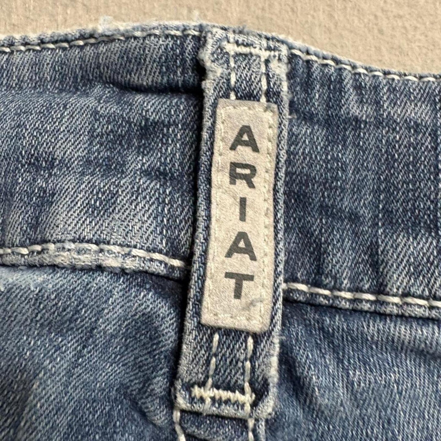 Ariat Real Denim Womens Jeans Size 29S Blue Bootcut Mid Rise Stretch Distressed