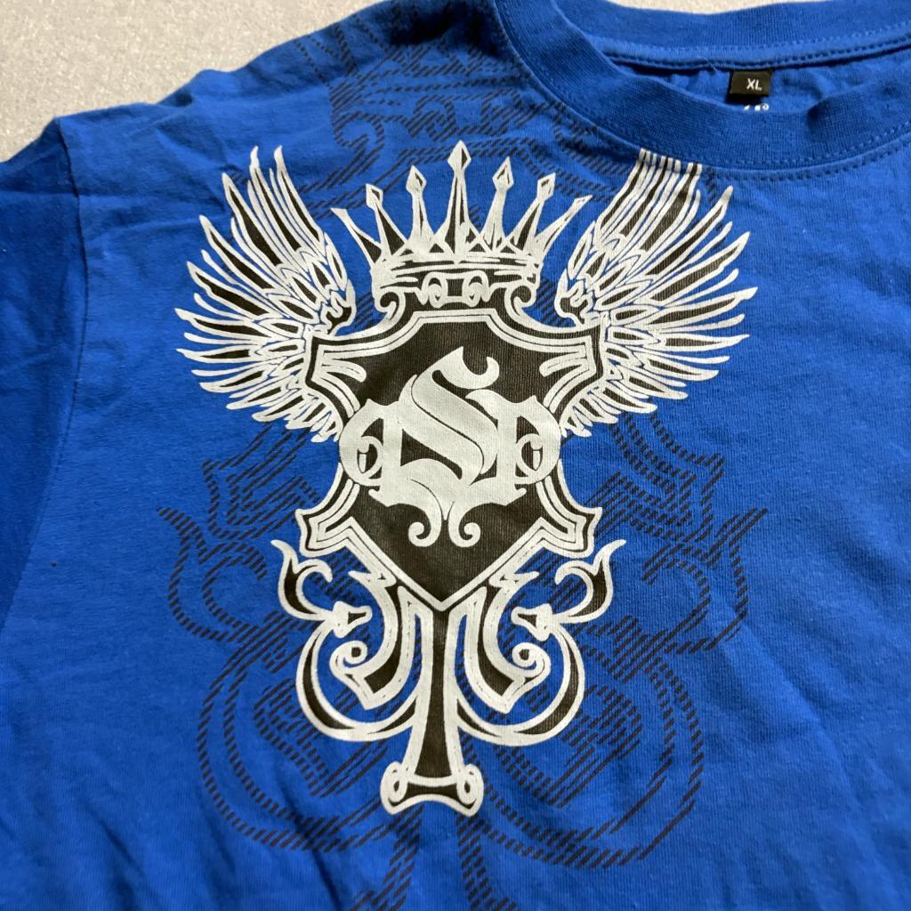 Southpole Premium Graphic T-Shirt Mens XL Blue Y2K Hip Hop Streetwear Cotton Tee