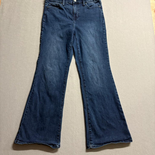 LC Lauren Conrad Flare Jeans Womens Size 12 Blue Denim Stretch High Rise