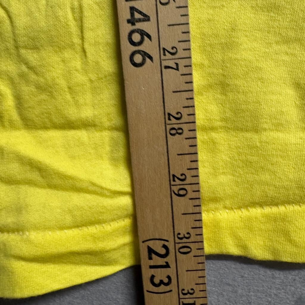 Vintage Fruit of the Loom Pocket T-Shirt Mens XL Yellow Blank Single Stitch USA