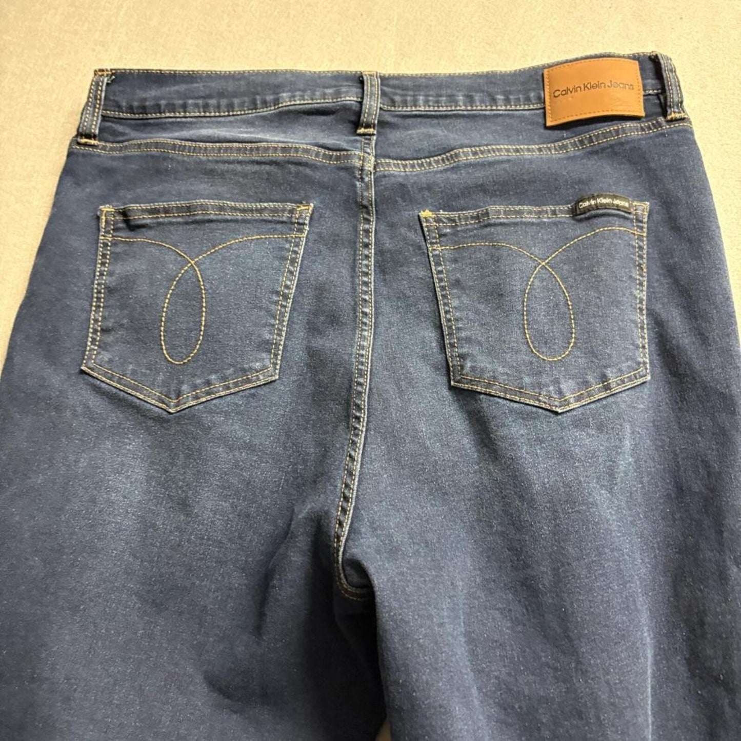 Calvin Klein Jeans Womens 16/33 Blue Denim Repreve Stretch Bootcut Jeans