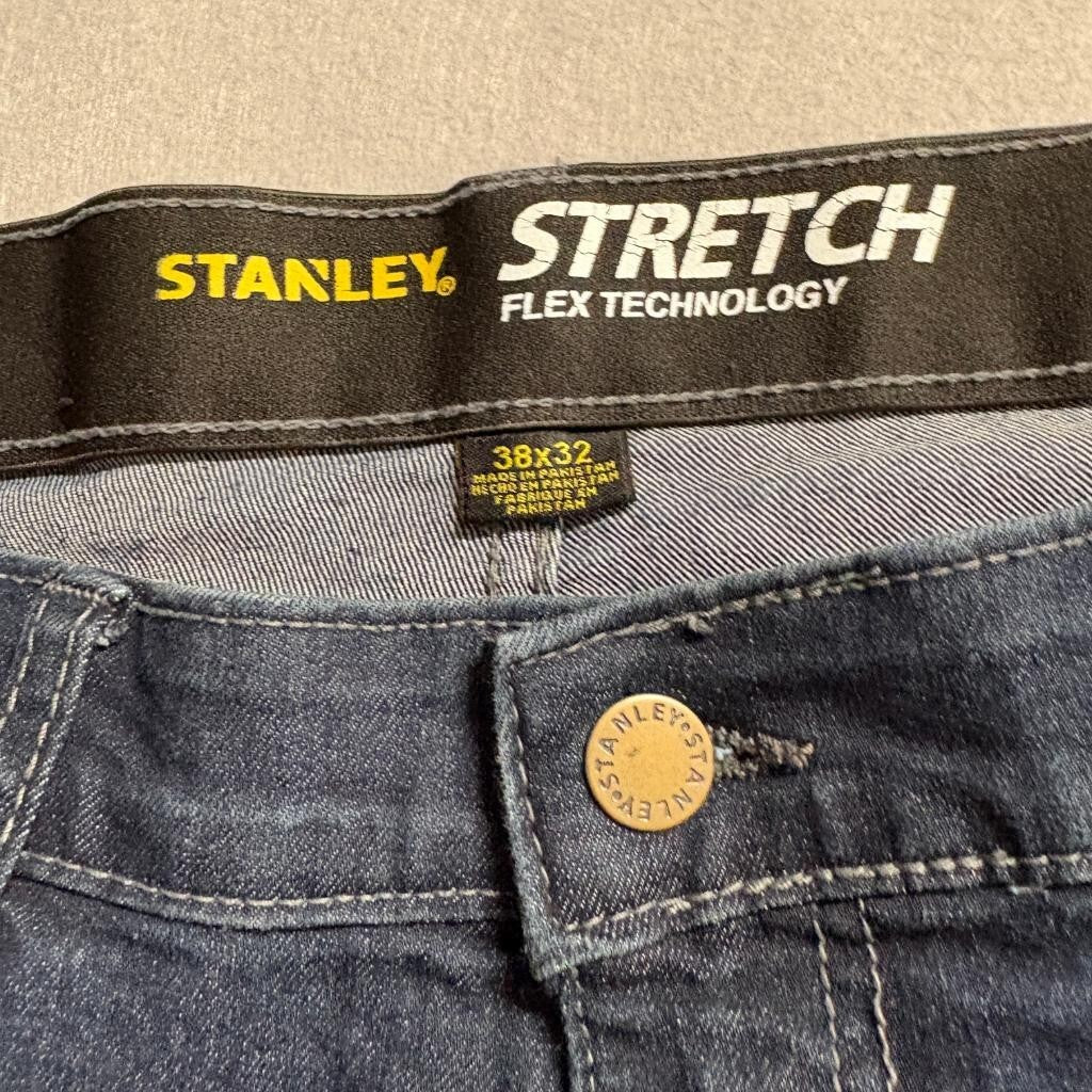 Stanley Stretch Jeans Mens 38x32 Blue Flex Technology Straight Leg Denim Pants