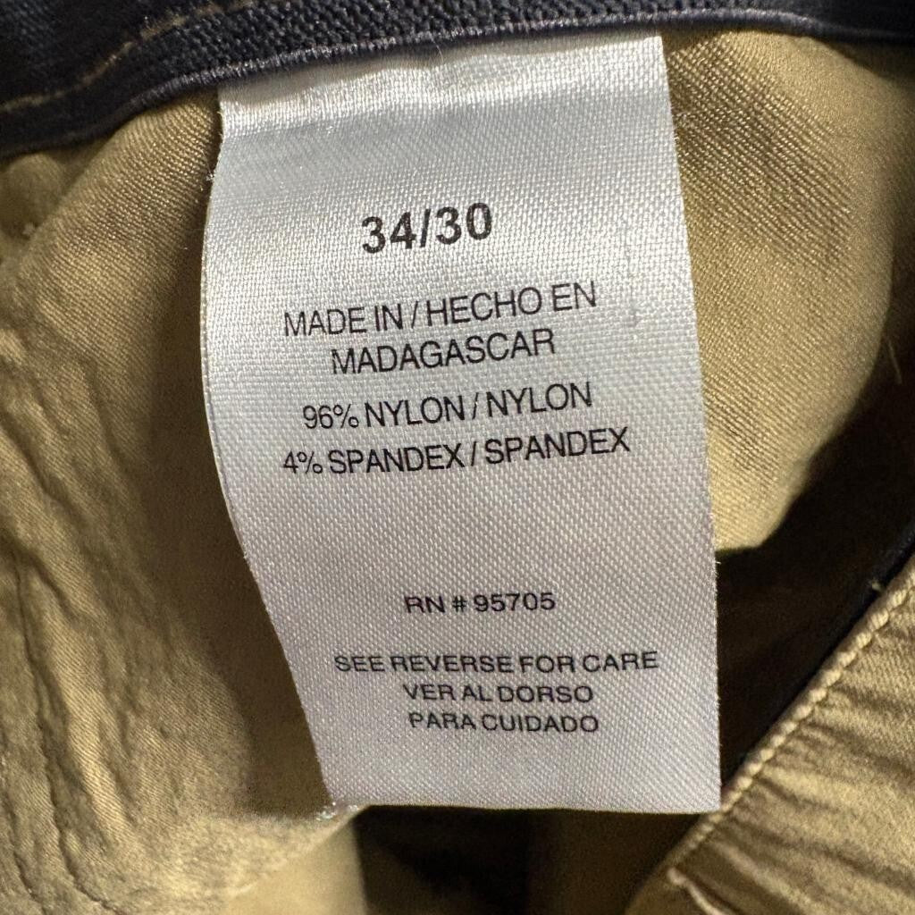 Denali Mens Pants 34x30 Brown Nylon Spandex Stretch Outdoor Hiking Chino