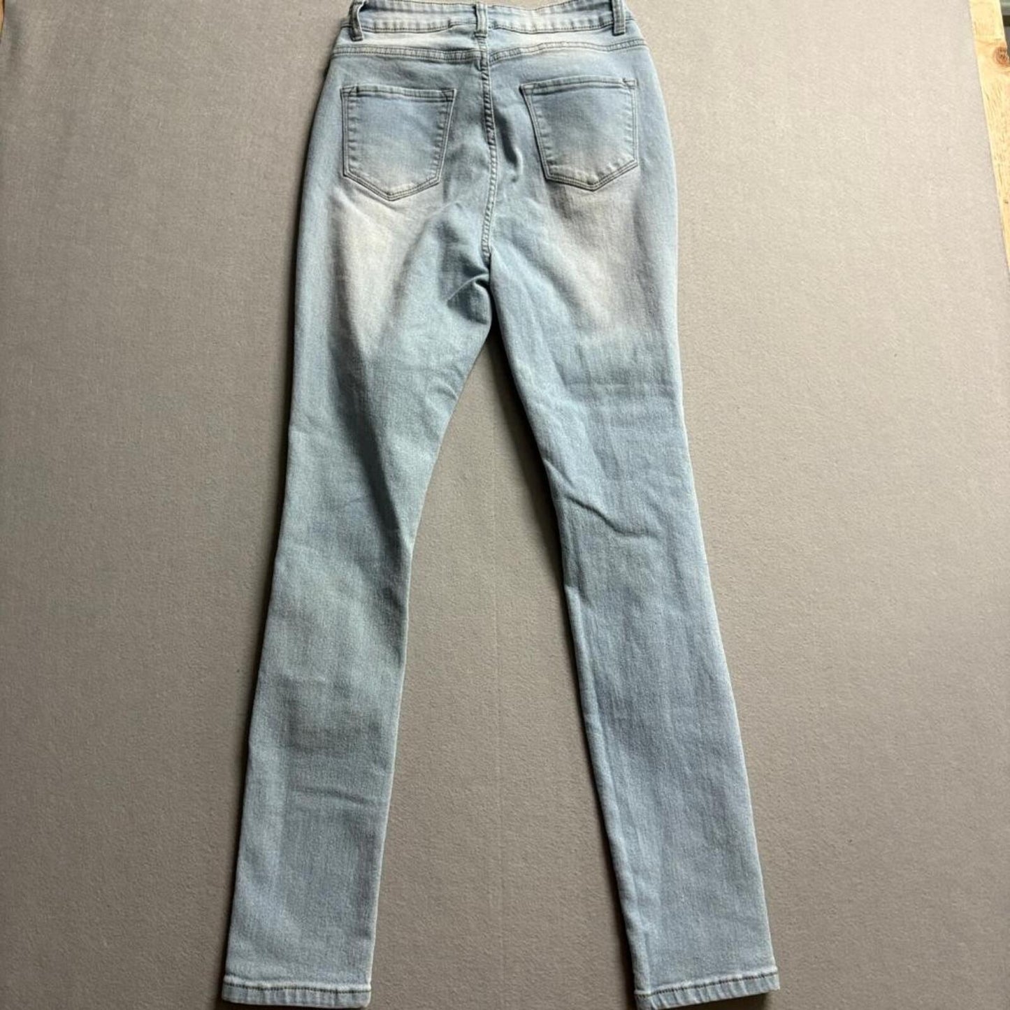 Rob Jeans Womens 13/14 Light Wash Distressed Ripped Skinny High Rise Denim