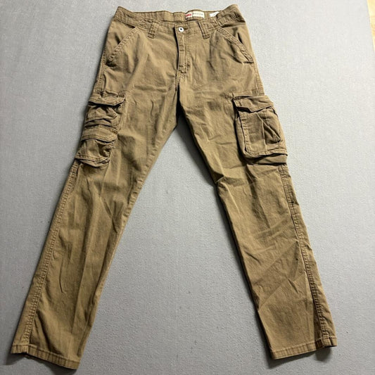 Wrangler Cargo Pants Mens 30x30 Brown Regular Taper Stretch Cotton Utility Work