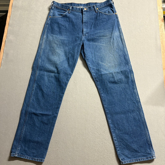 Vintage Wrangler Jeans Mens 38x34 Made in USA 31MWZPW High Rise Blue Denim Pants