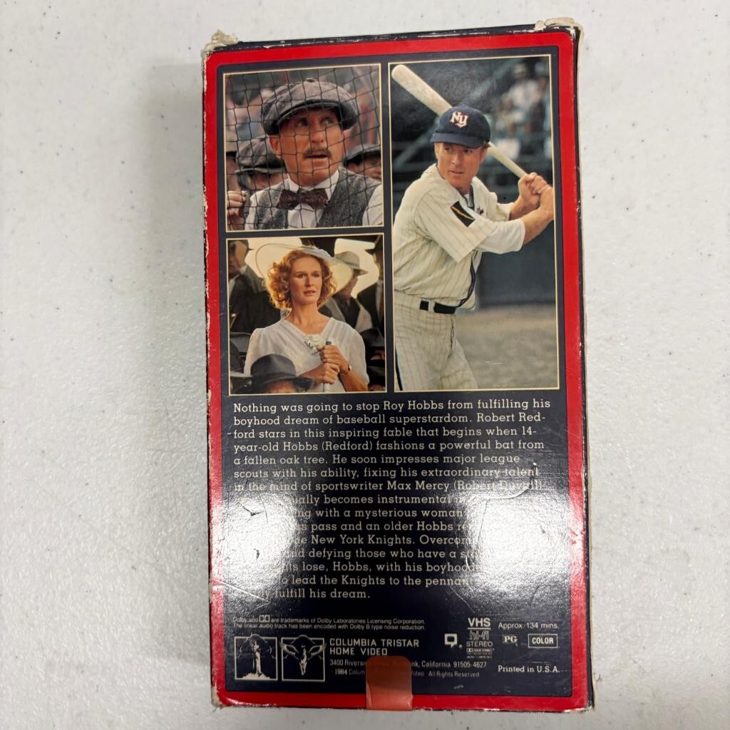 The Natural VHS Robert Redford Baseball Movie Columbia TriStar Home Video PG