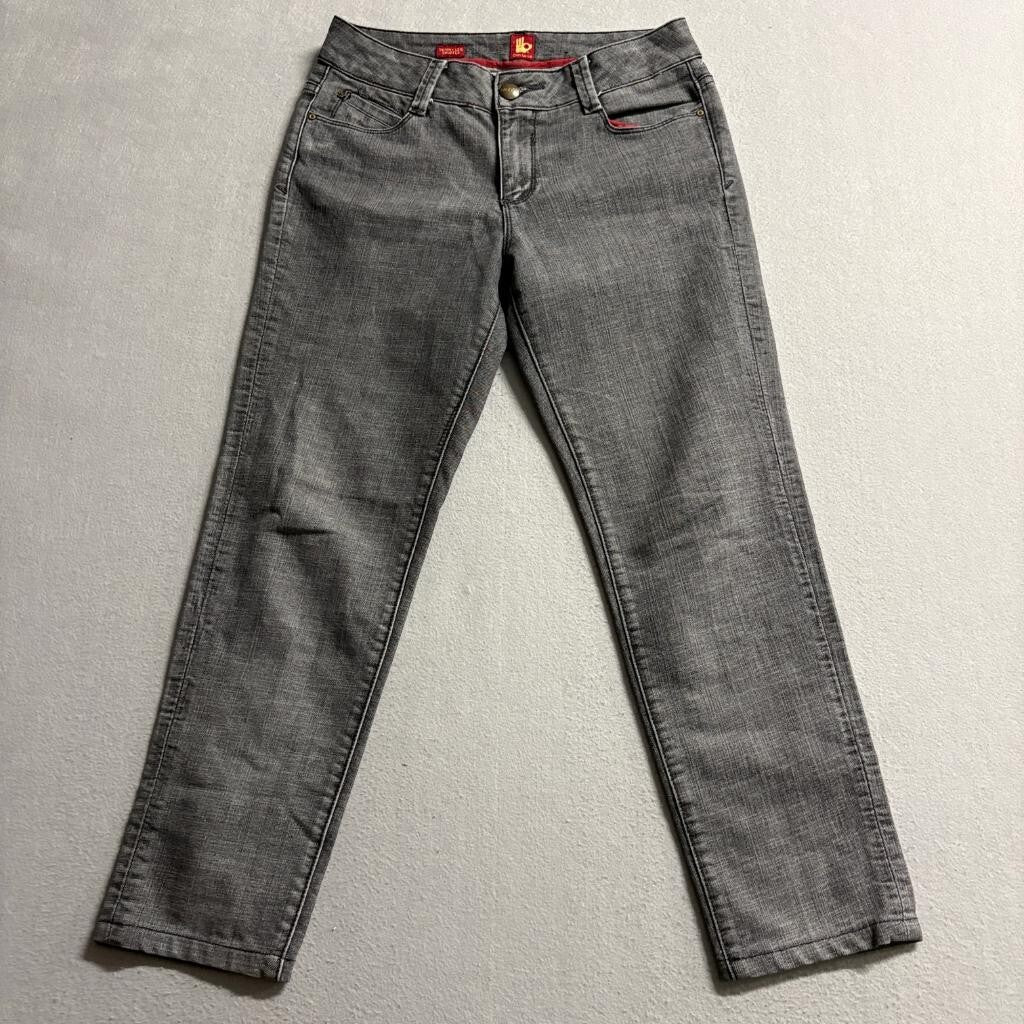 Sasson Skinny Leg Shuffle Jeans Womens Size 8 Gray Stretch Denim Sequin Pockets