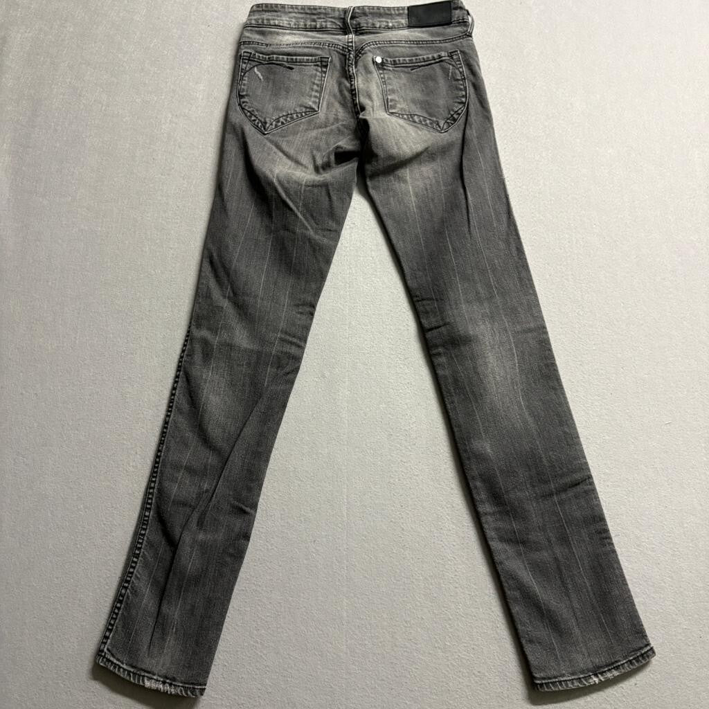 K Sqin Women Skinny Jeans Size 25 Gray Acid Wash Stretch Denim Low Rise
