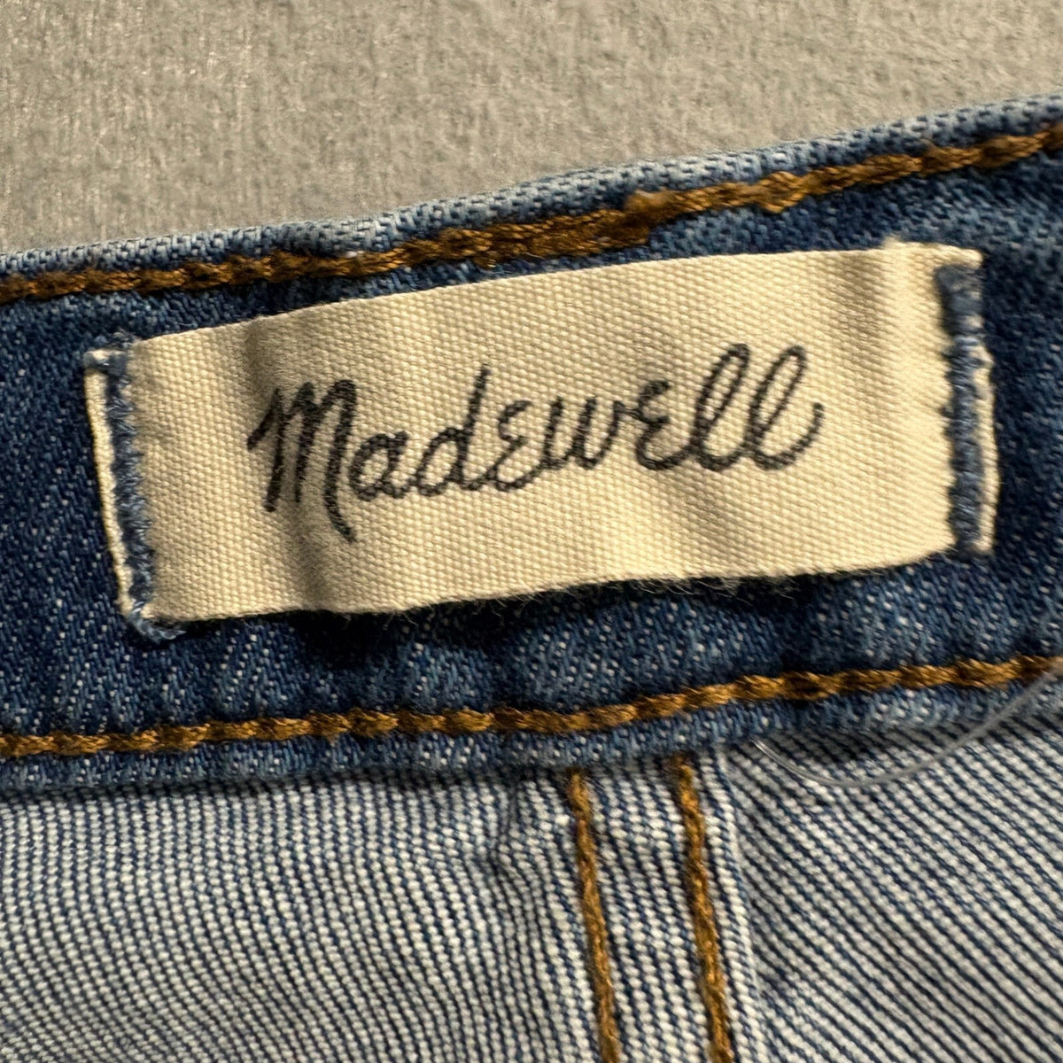 Madewell The High-Rise Slim Boyjean Jeans Womens 27 Blue Distressed Raw Hem