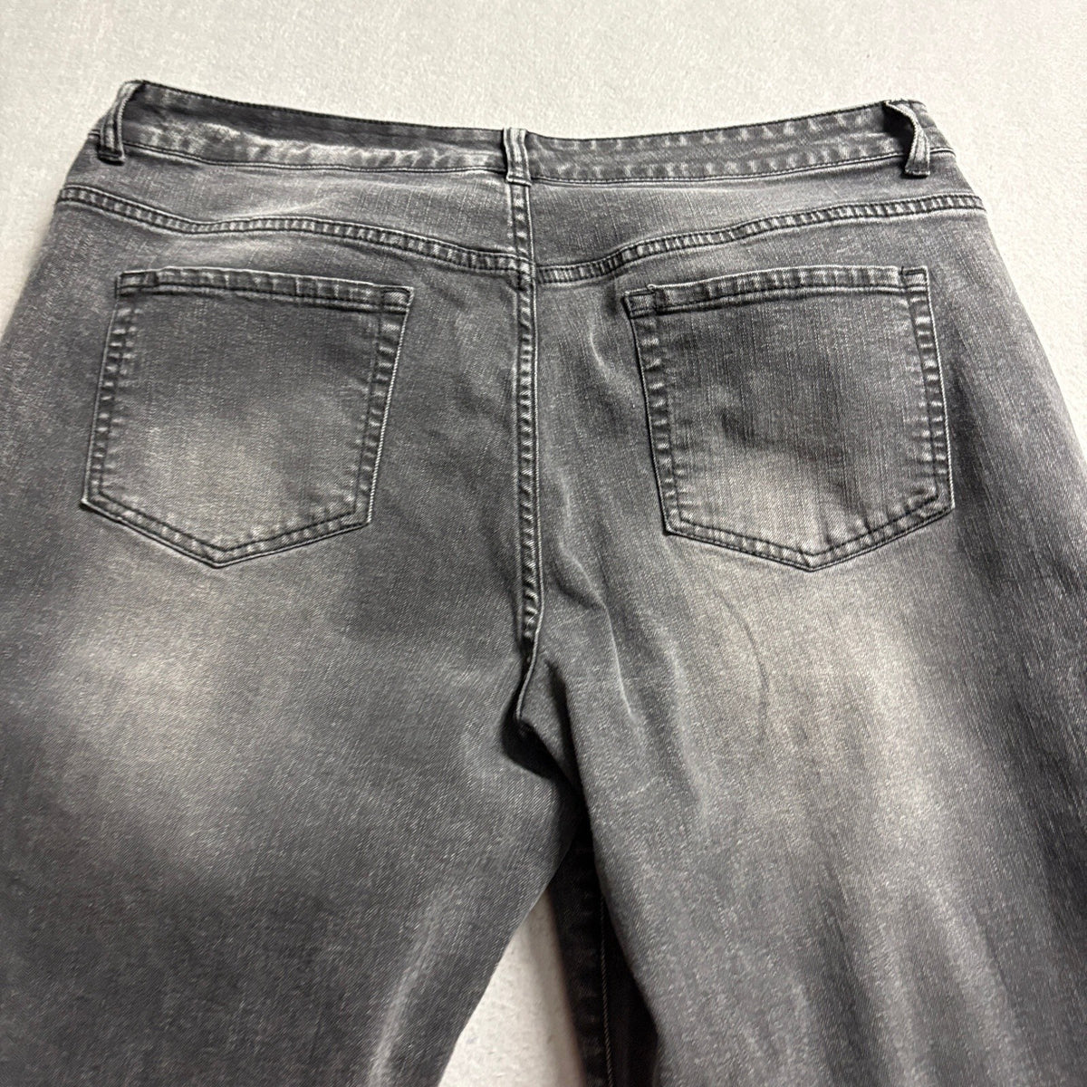LOGO Lori Goldstein Limited Edition Boyfriend Jeans Womens 16T Gray Patchwork