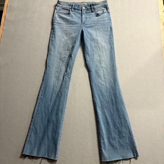 Joe's Jeans Womens 29 Blue Denim Raw Hem Flare Bootcut Stretch Jeans
