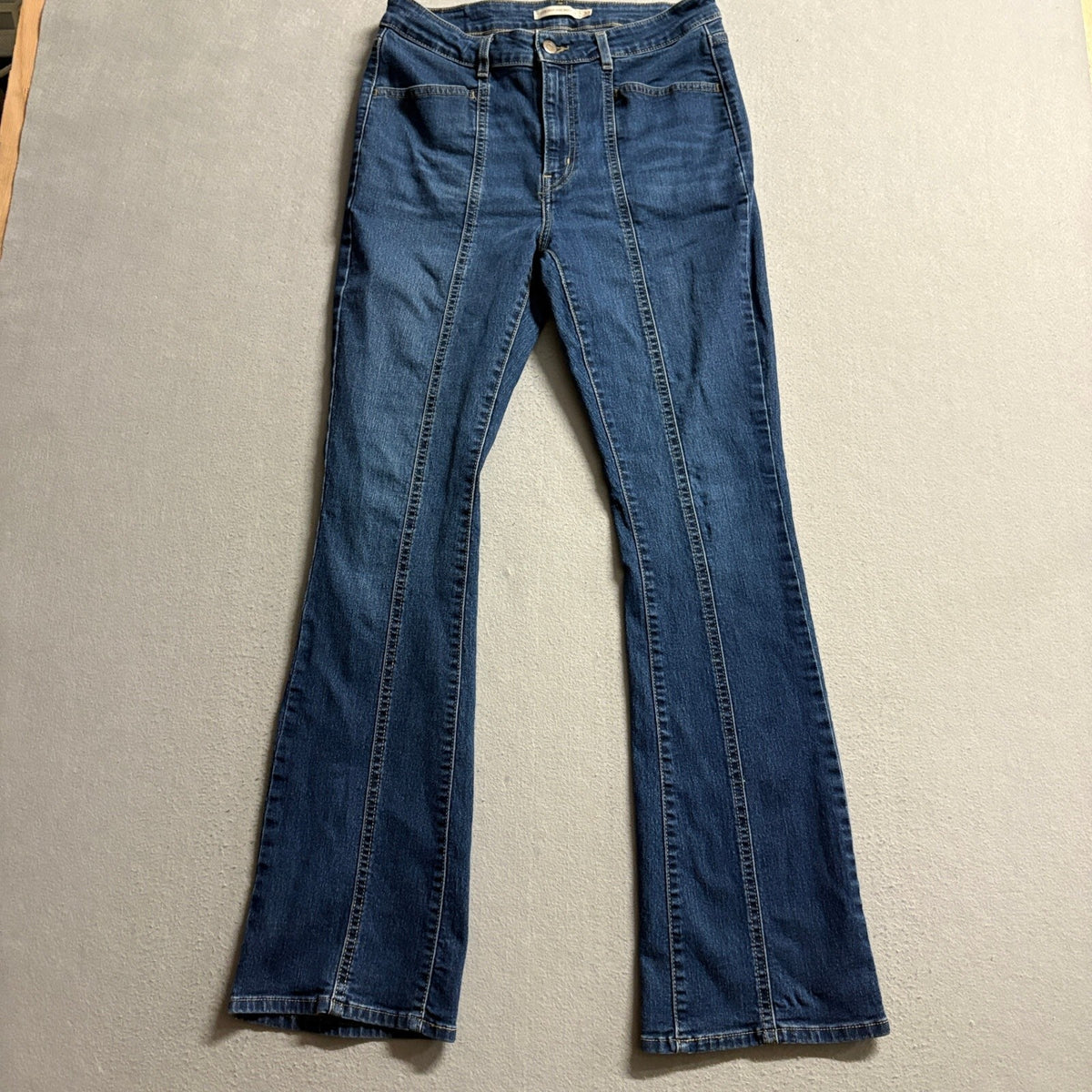 Levi's 725 High Rise Bootcut Jeans Womens 30x32 Blue Denim Front Seam Stretch