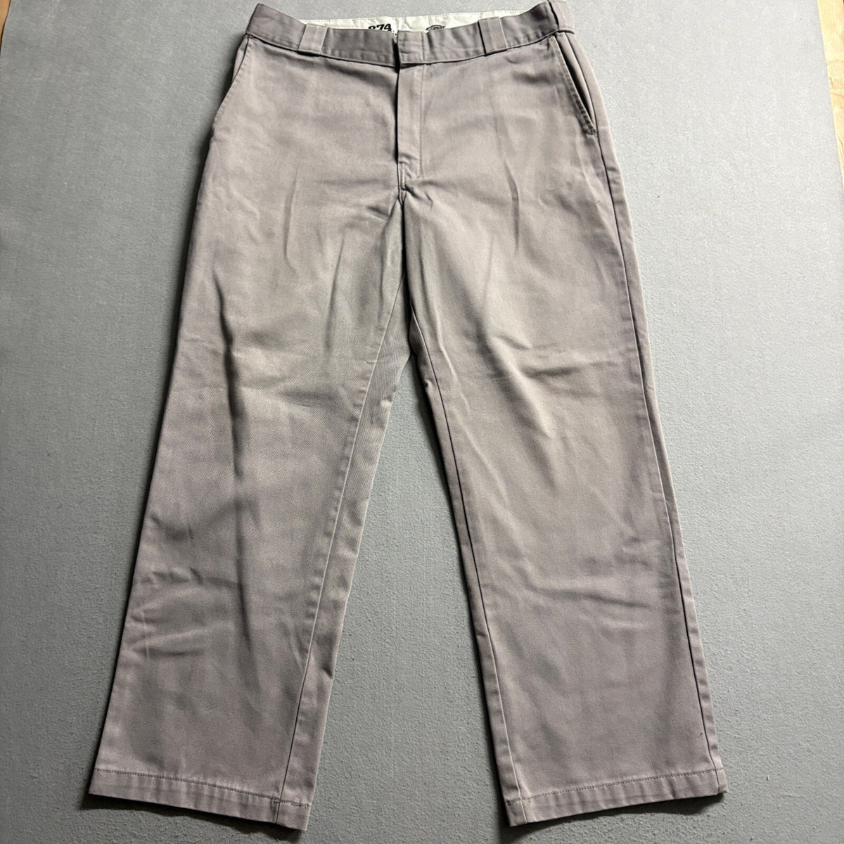 Dickies 874 Original Fit Work Pants Mens 36x30 Silver Gray Chino Twill Trousers