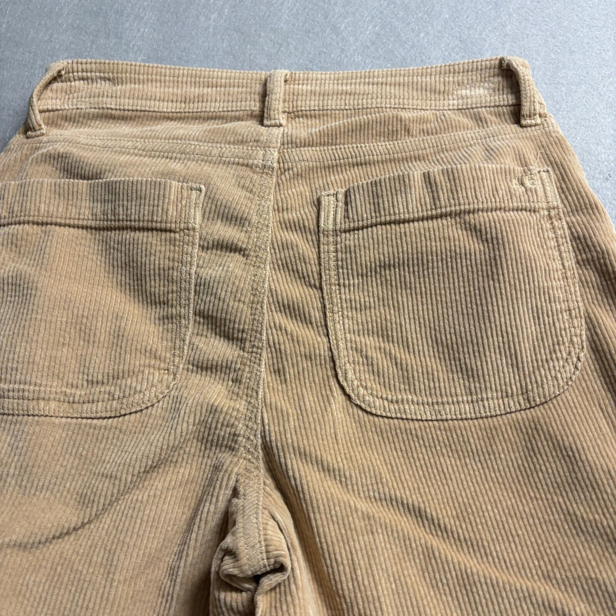American Eagle Corduroy Cargo Pants Womens Size 0 Beige Tan Wide Leg Stretch