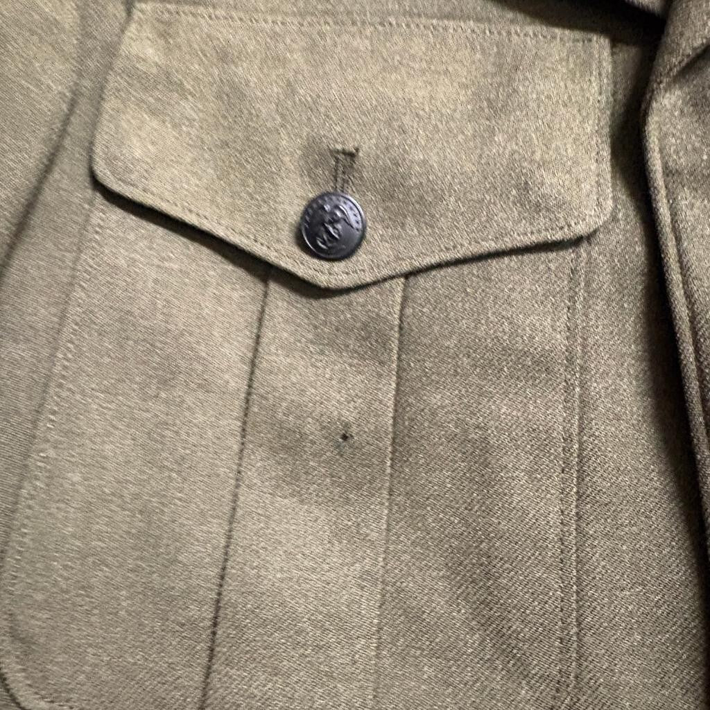 WWII USMC US Marine Corps Officer Forest Green Wool Service Dress Jacket Coat