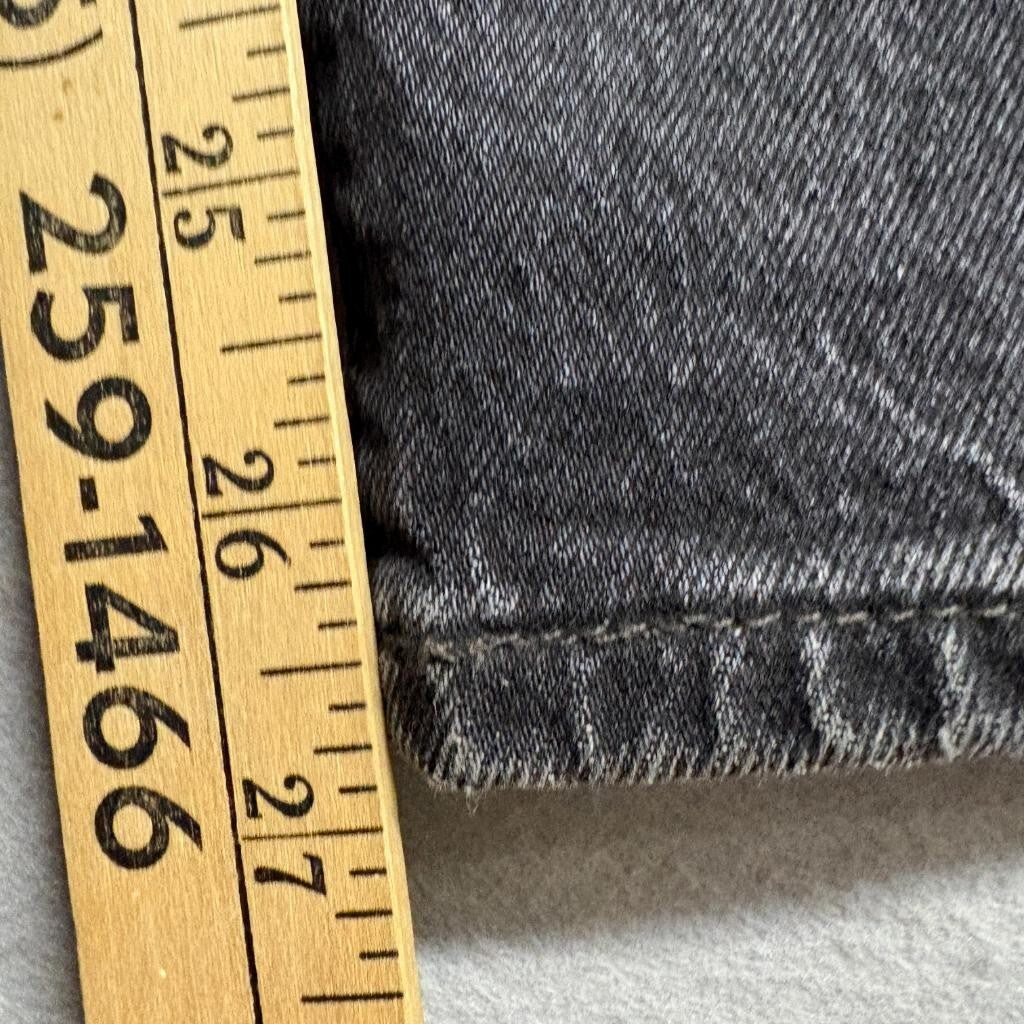 Levi's Premium Ribcage Straight Ankle Jeans Womens 28 Black Denim High Rise