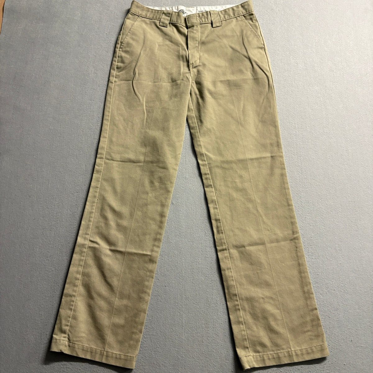 Dickies Slim Straight Work Pants Mens Tan Khaki Chino WP873DS 30x29