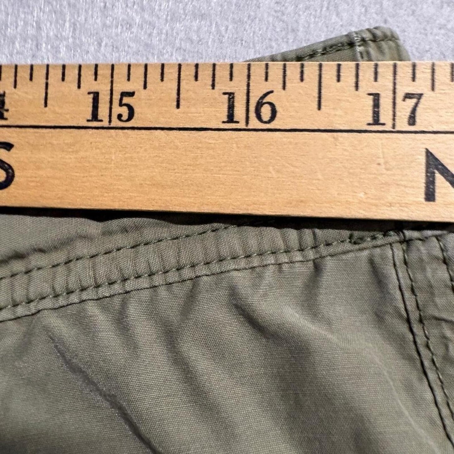 Lands End Cargo Pants Womens 16 Green Roll Up Convertible Hiking Outdoor Cotton