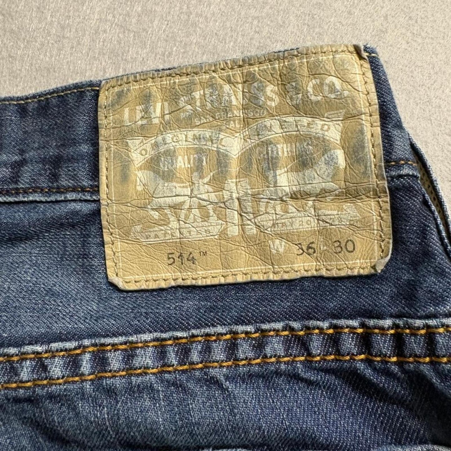 Levis 969 Jeans Mens 36x30 Blue Denim Straight Leg Workwear Casual