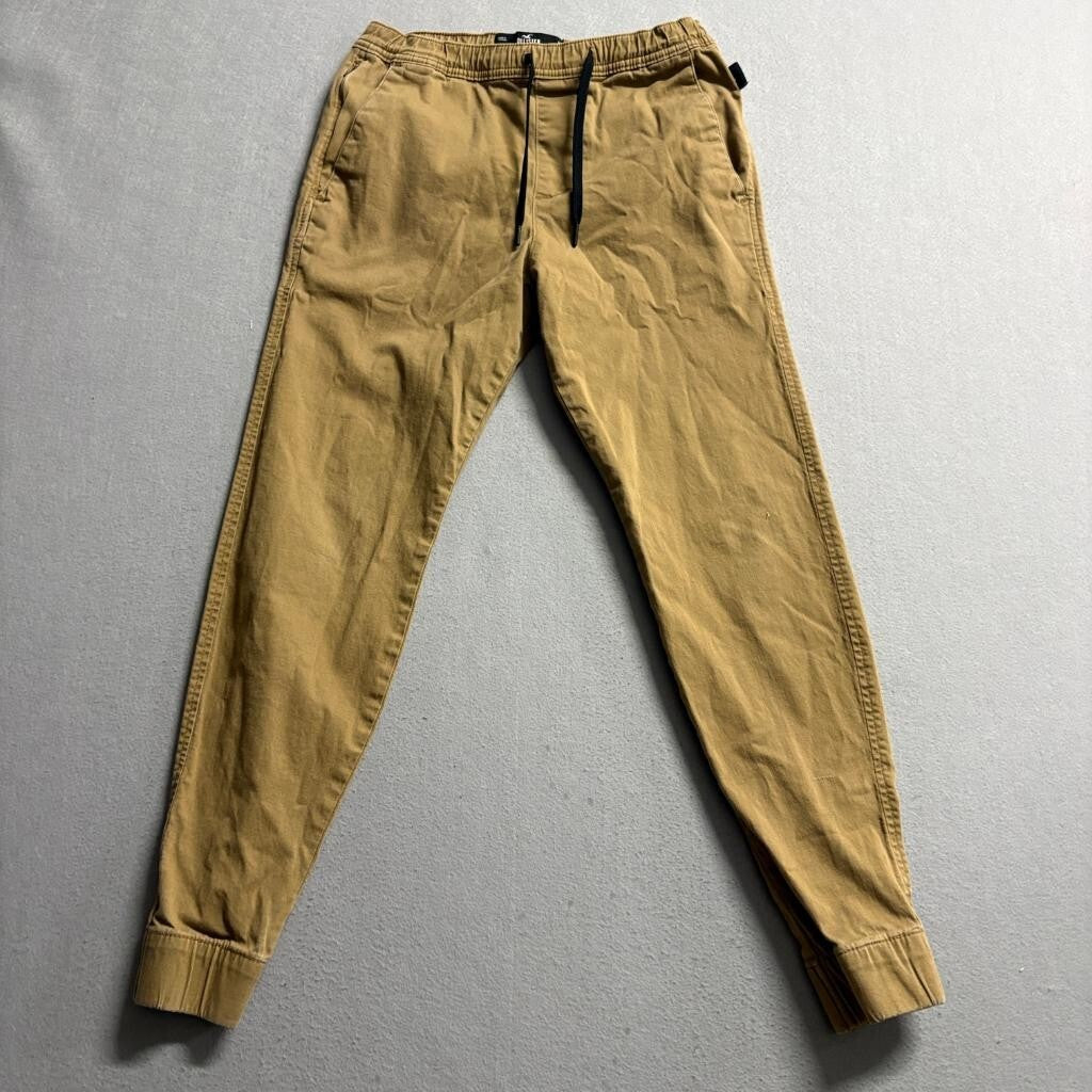 Hollister Skinny Jogger Pants Mens XS Brown Khaki Advanced Stretch Drawstring
