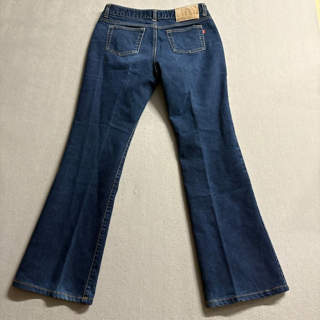 L.A. Baggy Jeans Womens Size 28 Dark Wash Flare Leg Denim Blue Jeans