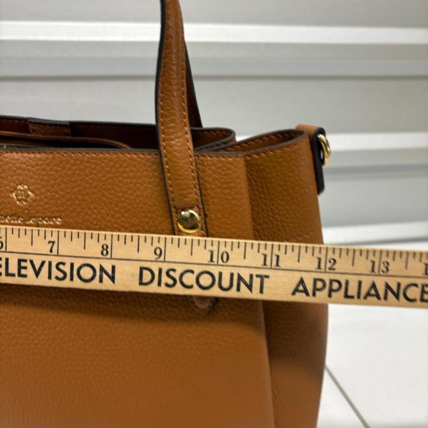 Nanette Lepore Women's Brown Pebbled Faux Leather Satchel Shoulder Bag Medium