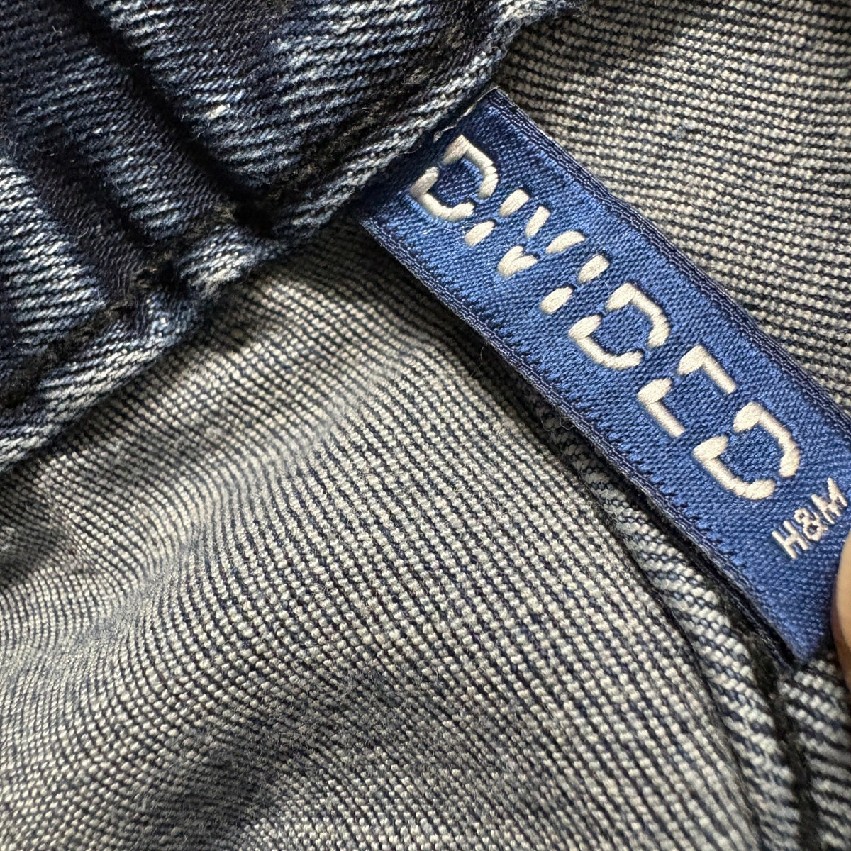 H&M Divided Mens Jogger Jeans Size 34 Blue Denim Elastic Drawstring Waist