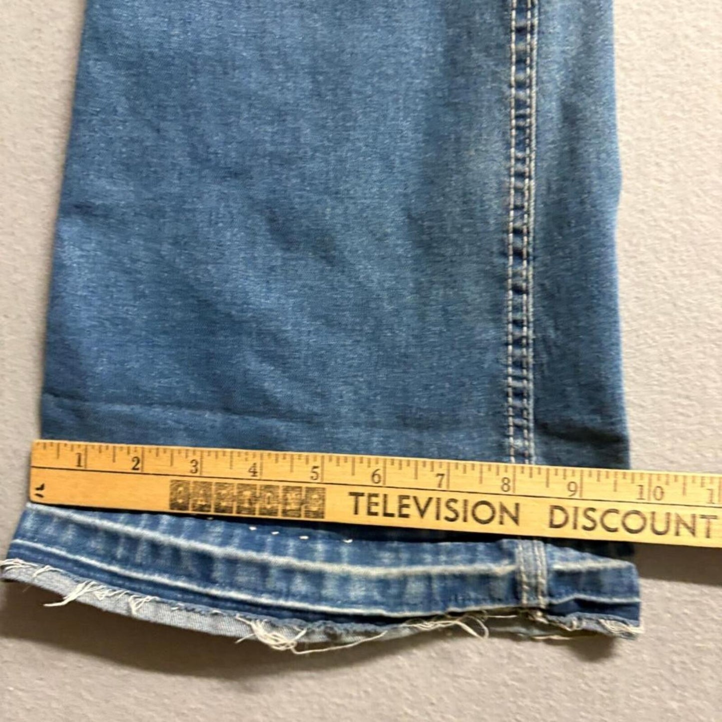 SHEIN Womens Flare Jeans Size US 6 Blue Denim Raw Hem High Rise Stretch