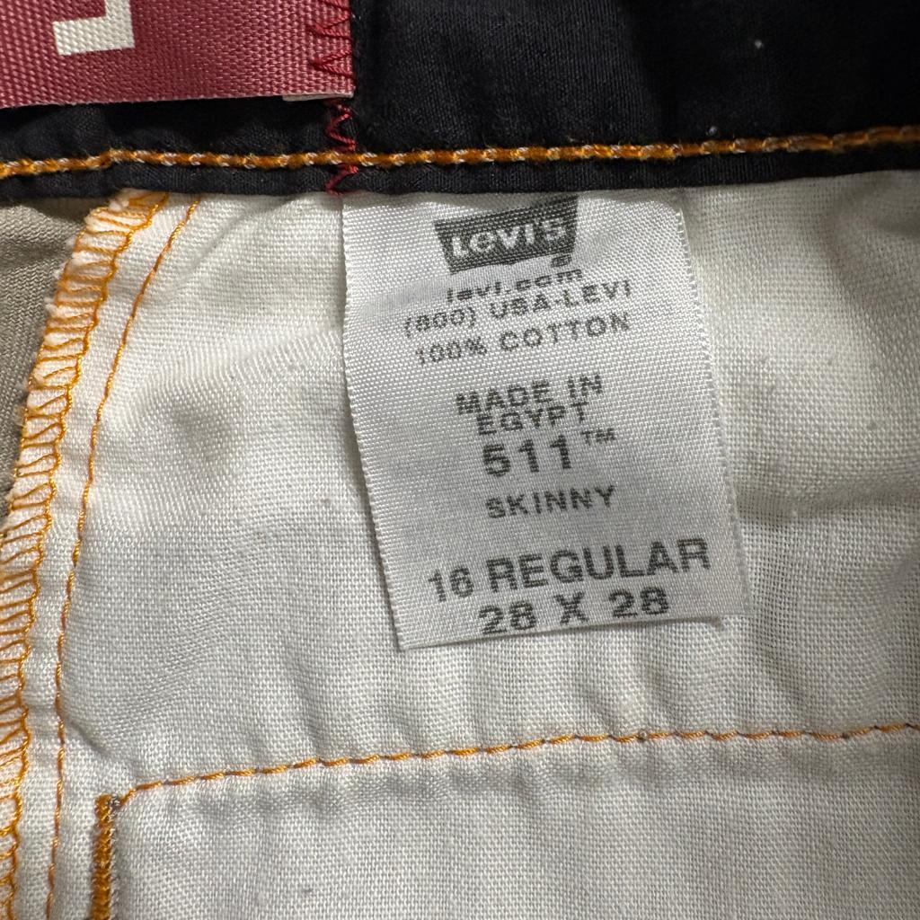 Levi's 511 Skinny Chino Pants Boys Size 16 Regular 28x28 Tan Khaki Cotton