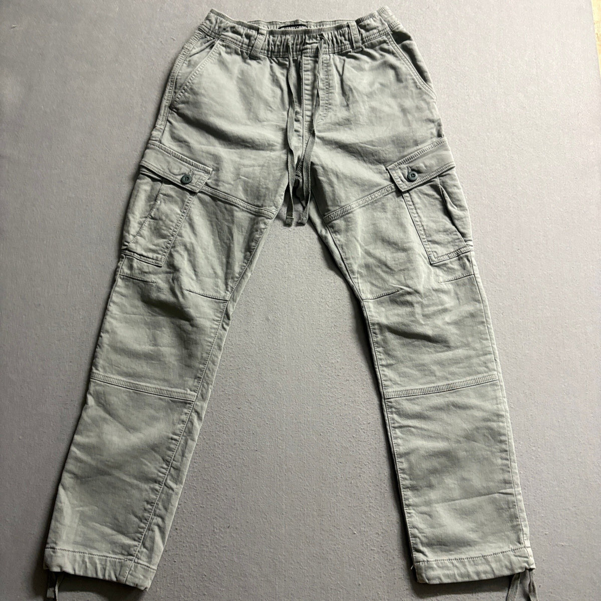 Cotton On Military Cargo Pants Mens Small Gray Elastic Waist Drawstring Utility