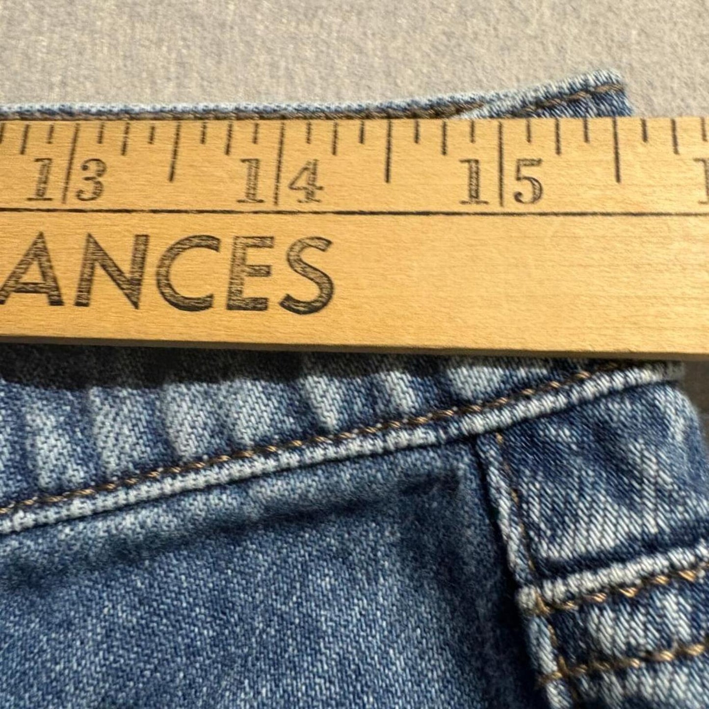 Loft Outlet Petite Jeans Womens Size 8P Blue Acid Wash Wide Leg Crop Denim