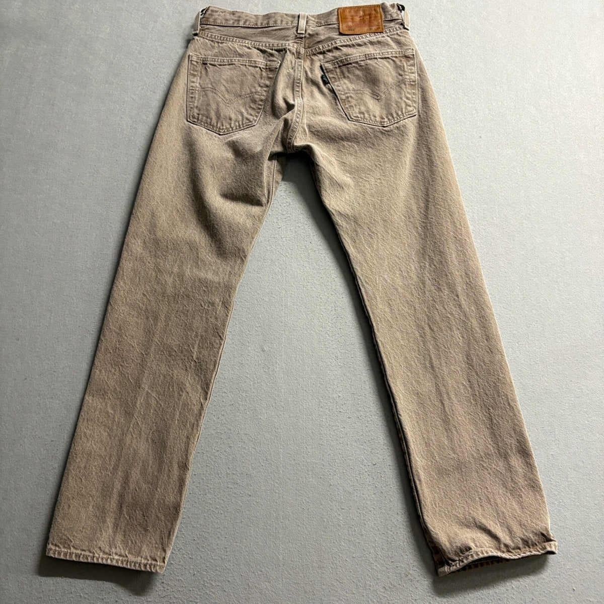 Levi's Premium 501 Original Fit Jeans Mens W30 L30 Brown Beige Denim Button Fly