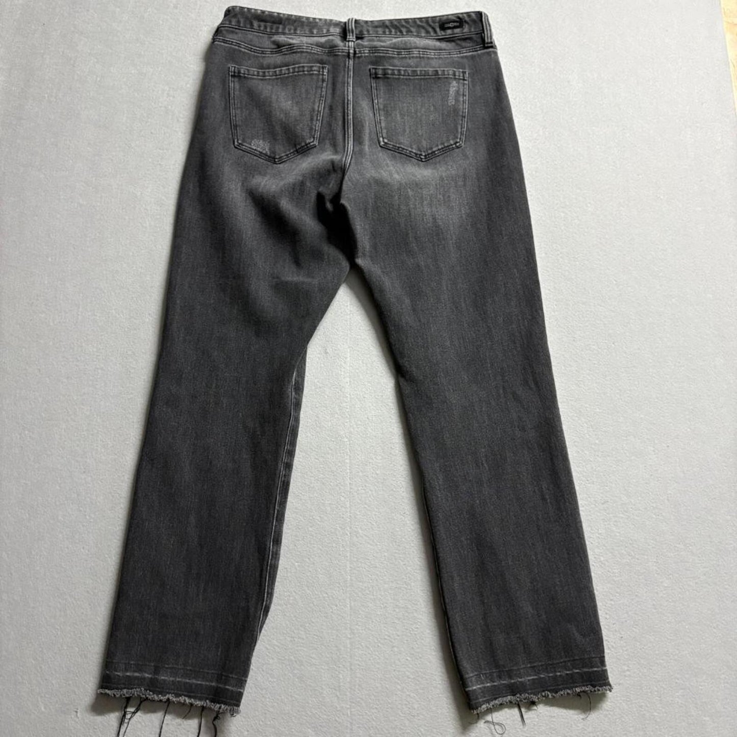 Liverpool Los Angeles The Straight Jeans Womens 12/31 Black Frayed Distressed