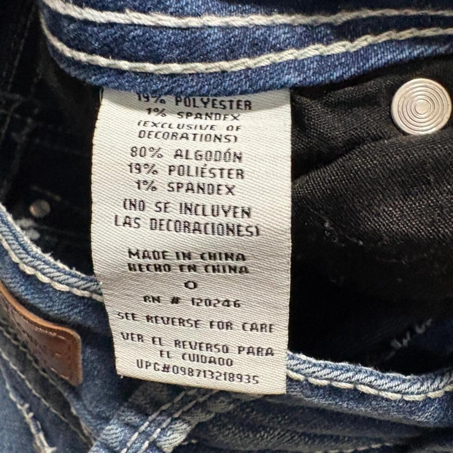 WallFlower Jeans Womens Size 0 Blue Denim Bootcut Thick Stitch Stretch Low Rise