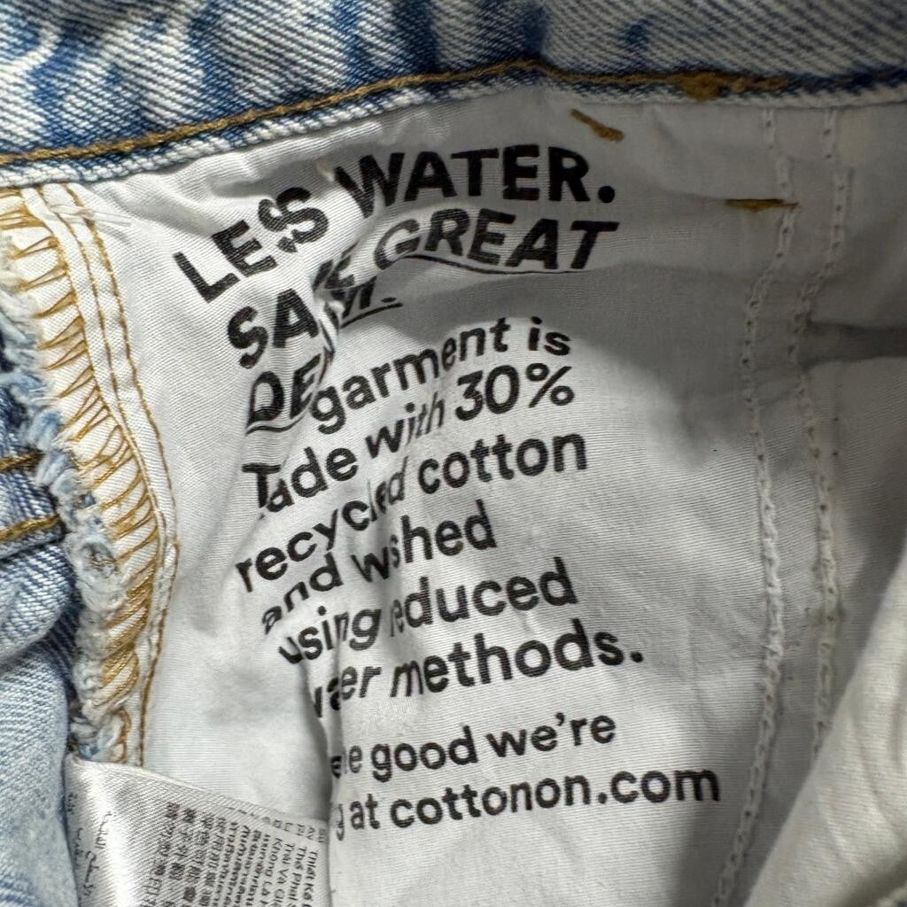 Cotton On Carpenter Jeans Womens US 4 Light Wash Blue Denim High Rise Straight