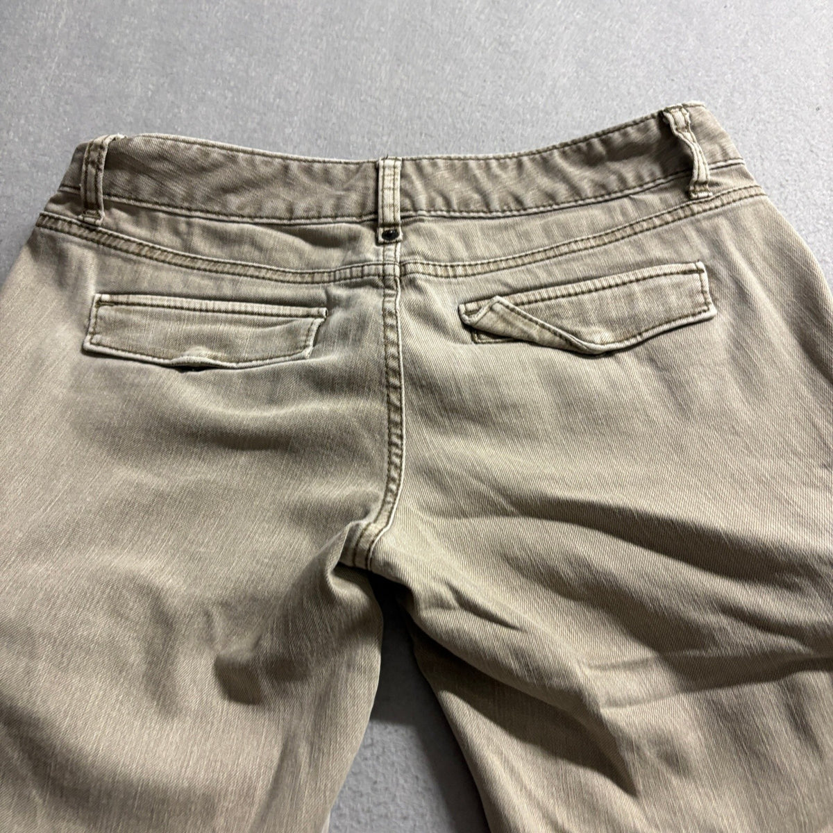 Rue21 Womens Cargo Pants Size 4 Tan Beige Stretch Skinny Leg Utility Low Rise