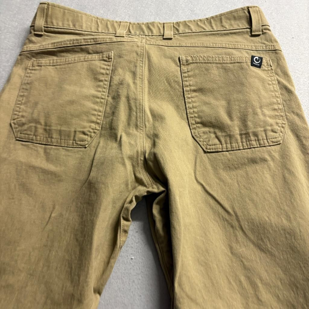 Origin USA Mens Tapered Pants 34x32 Tan Brown Cotton Stretch Canvas Workwear