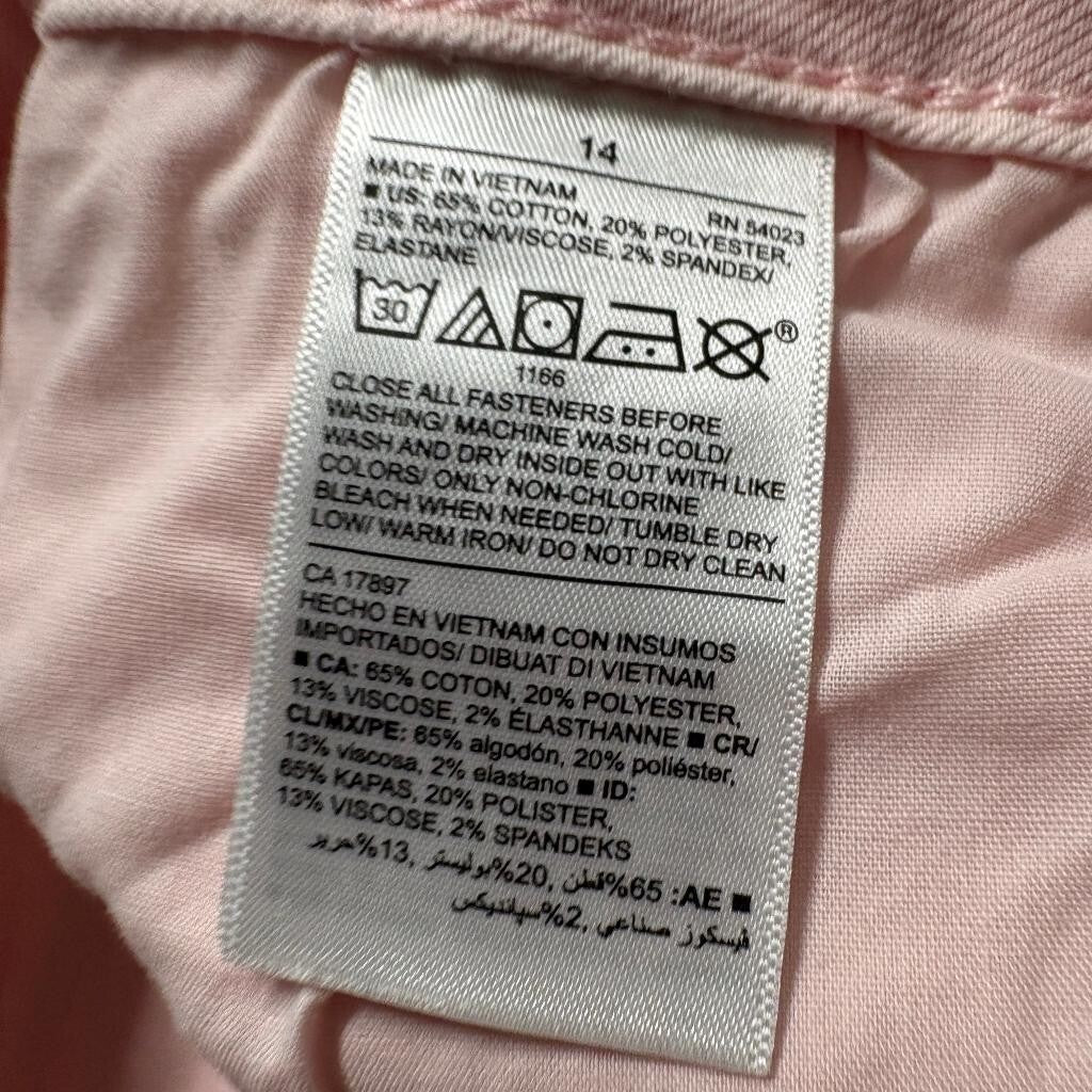 Old Navy Rockstar Super Skinny Jeans Womens 14 Pink Distressed Mid Rise Denim
