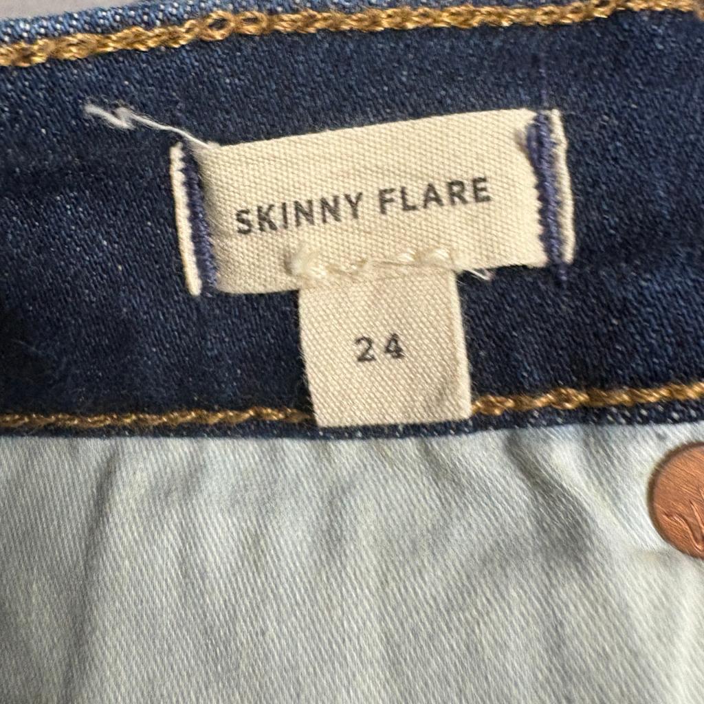 Madewell Skinny Flare Jeans Womens 24 Blue Denim High Rise Stretch