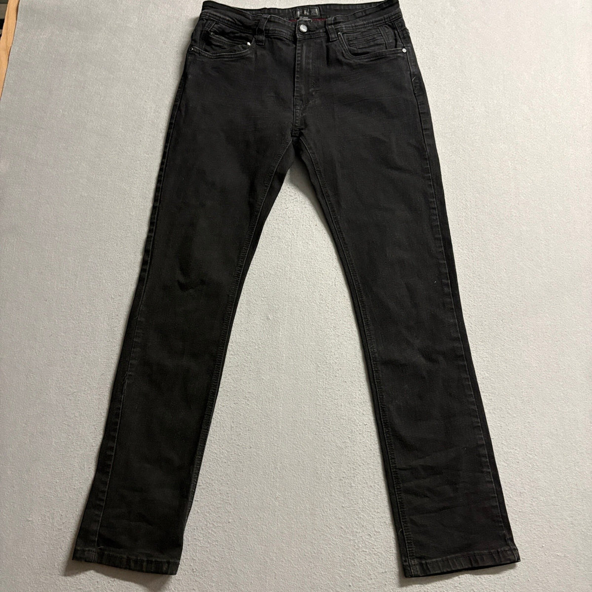 Steve's Jeans Mens 31x32 Black Slim Stretch Denim Pants Zipper Pocket Casual